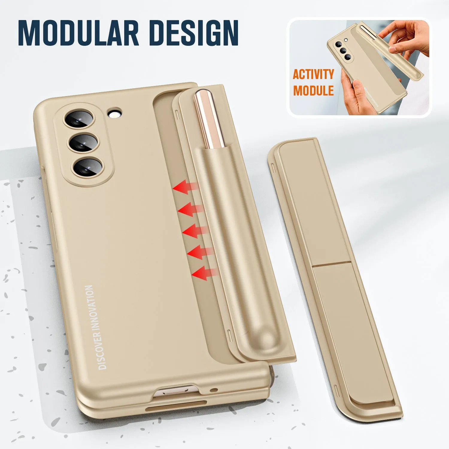 Pen Tray And Bracket 2 in 1 Shockproof Phone Case With Stylus & Screen Protector For Galaxy Z Fold 6/5/4
