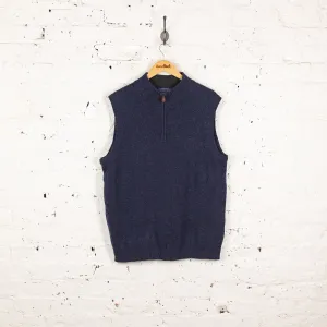 Pendleton Lambs Wool 1/4 Zip Tank Top - Blue - M