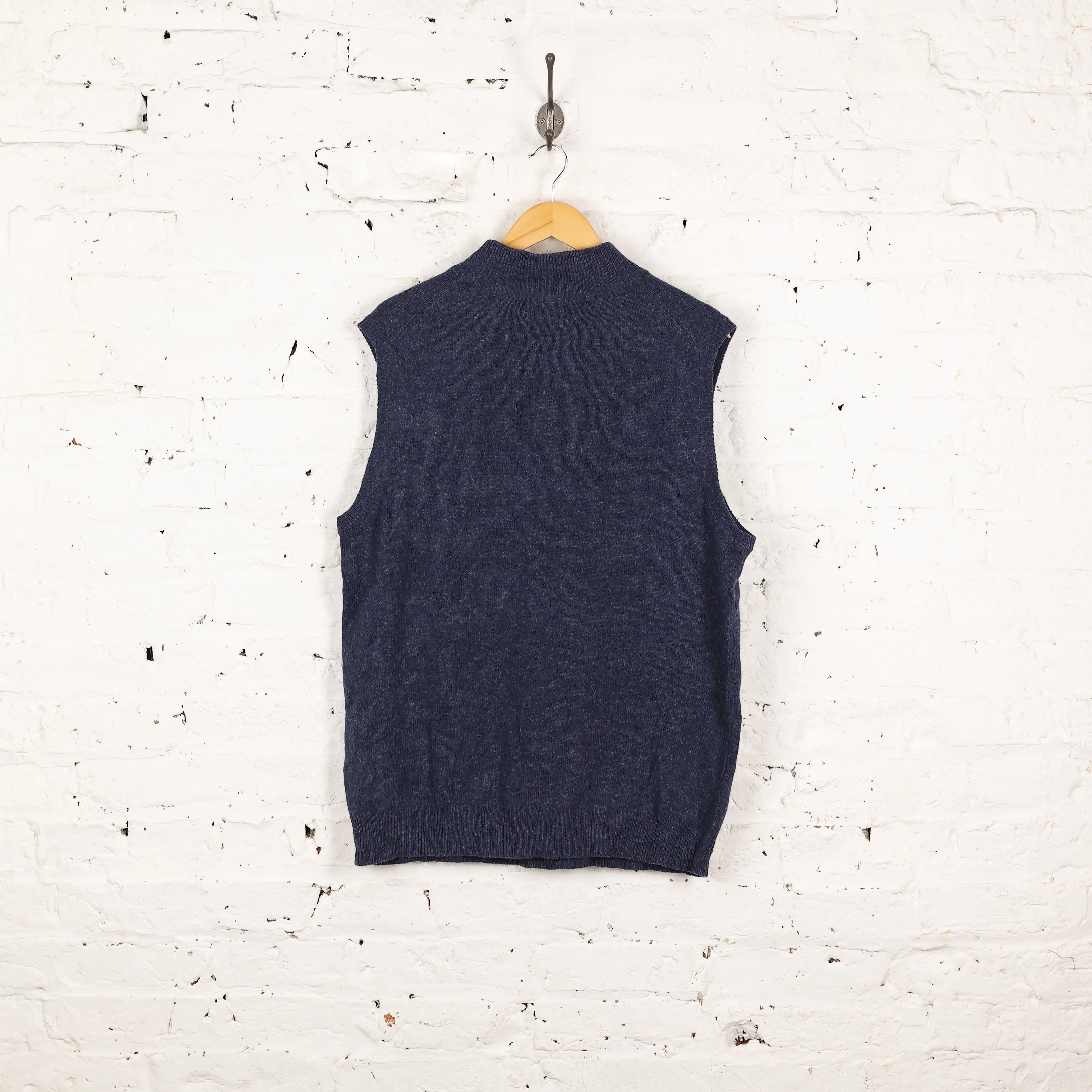 Pendleton Lambs Wool 1/4 Zip Tank Top - Blue - M