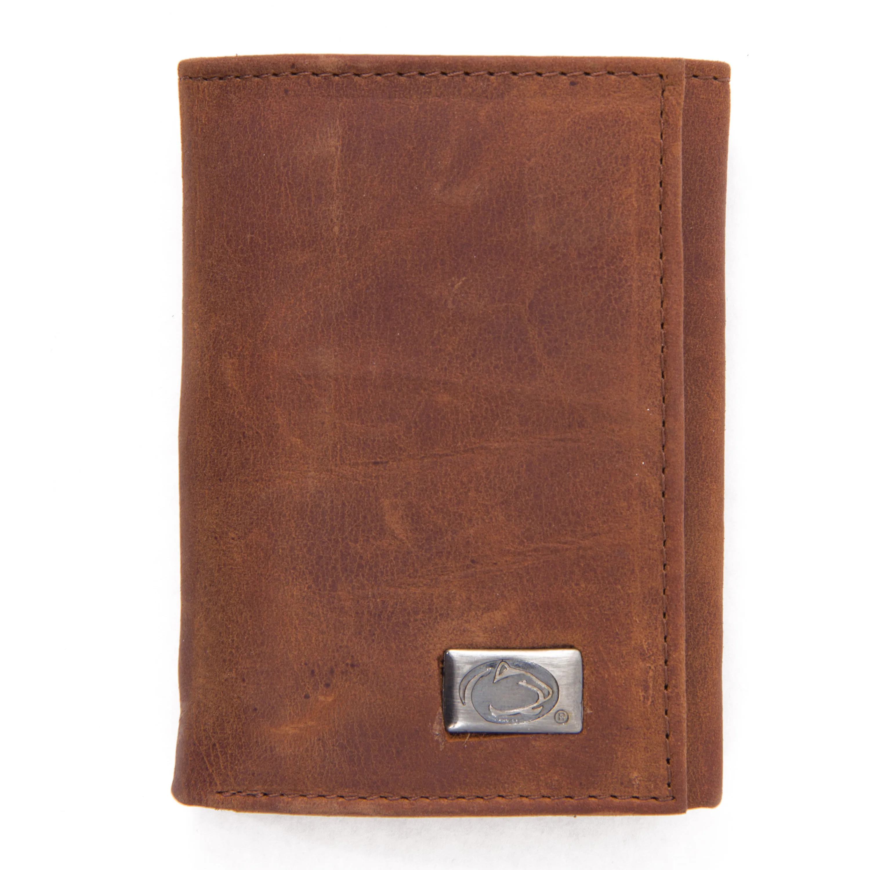 Penn State Nittany Lions Brown Tri Fold Leather Wallet