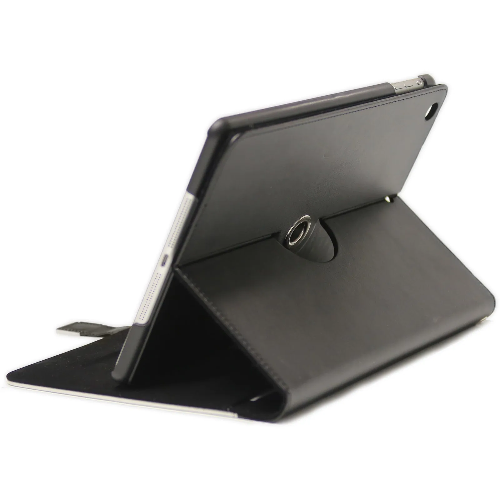 Personalised Leather iPad Case - Black and Purple Marble with Name