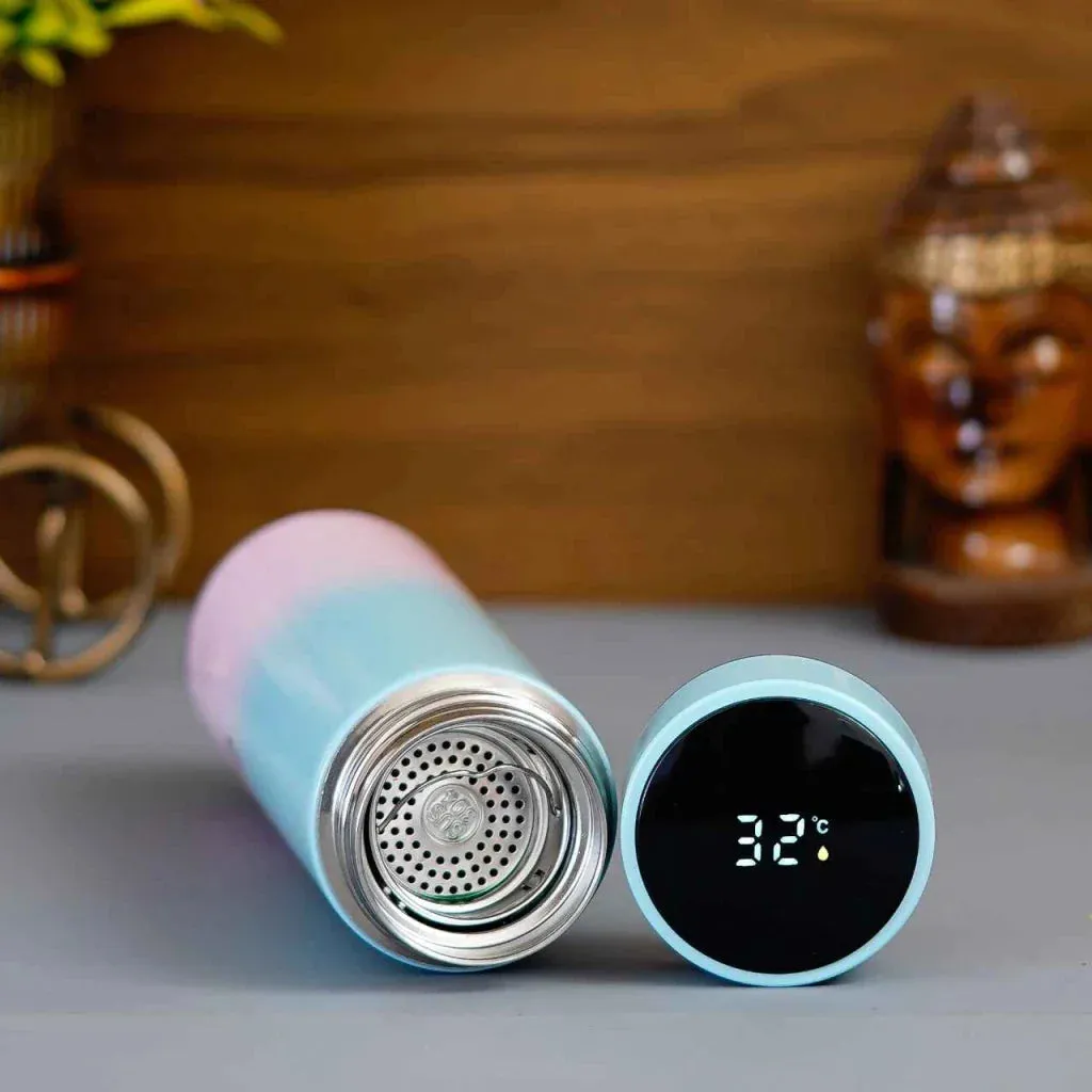 Personalised Pastel Temperature Display Bottle & All in One Men's Combo (4 pcs) - Tan