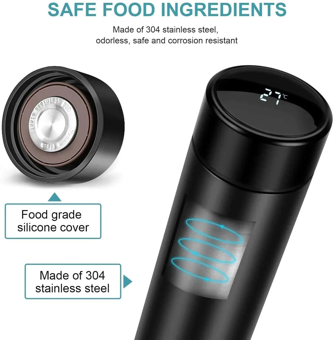 Personalised Stainless Steel Mug, Temperature Bottle & All in One Men's Combo (4 pcs) - Grey