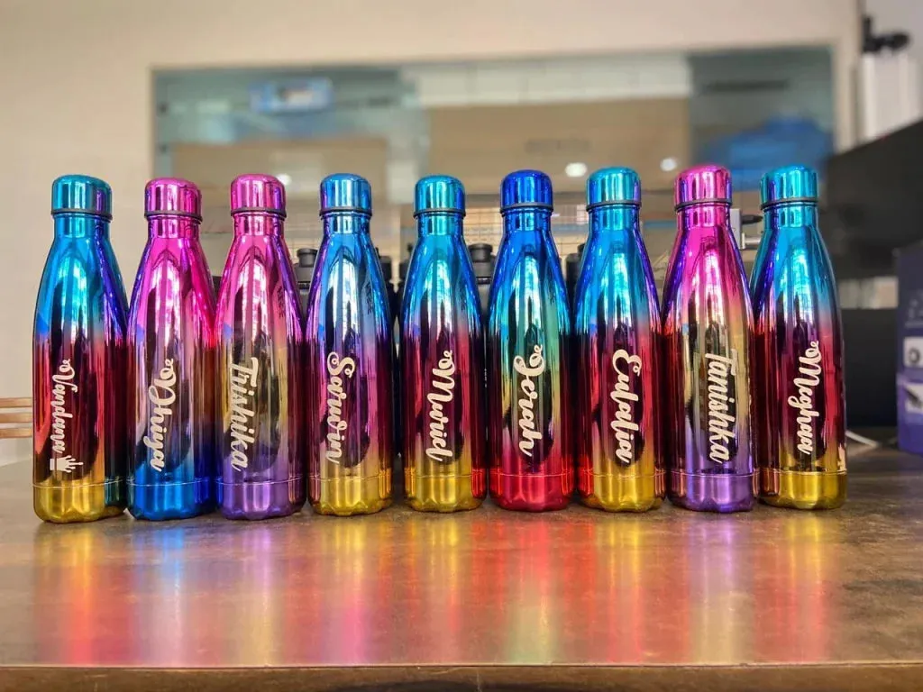 Personalized All in One Men's Combo (4 pcs) & Customized Rainbow Stainless Steel Water Bottles & Stainless Steel Mug - Olive Green