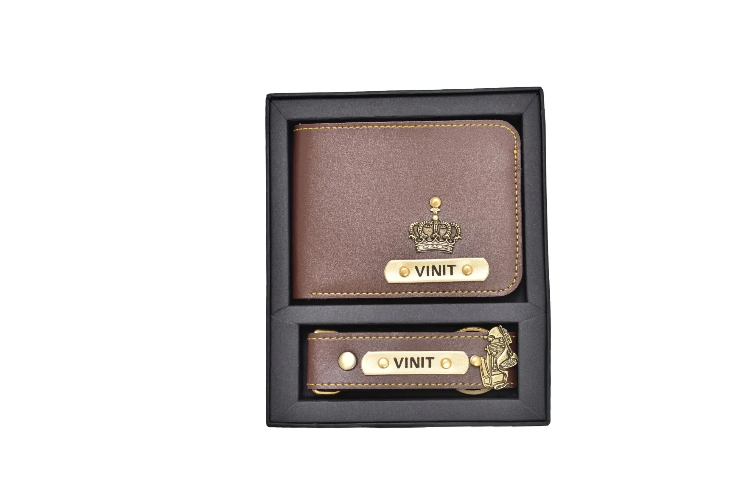 Personalized Pen & Men's Combo (2 pcs) - Brown