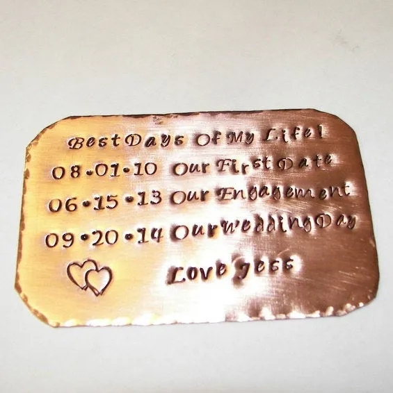 Personalized wallet insert,  Wallet card for dad, grooms message card for wallet, custom hand stamped gift for him handstamped jewelry