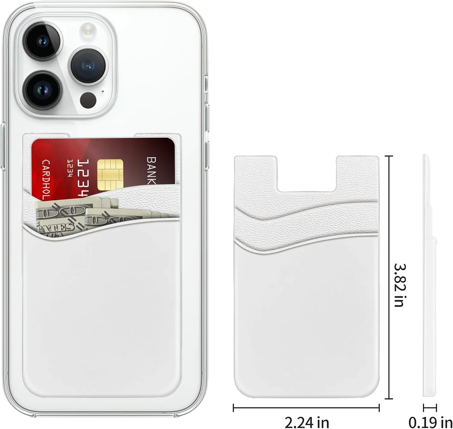 Phone Card Holder Silicone Stick-On Wallet