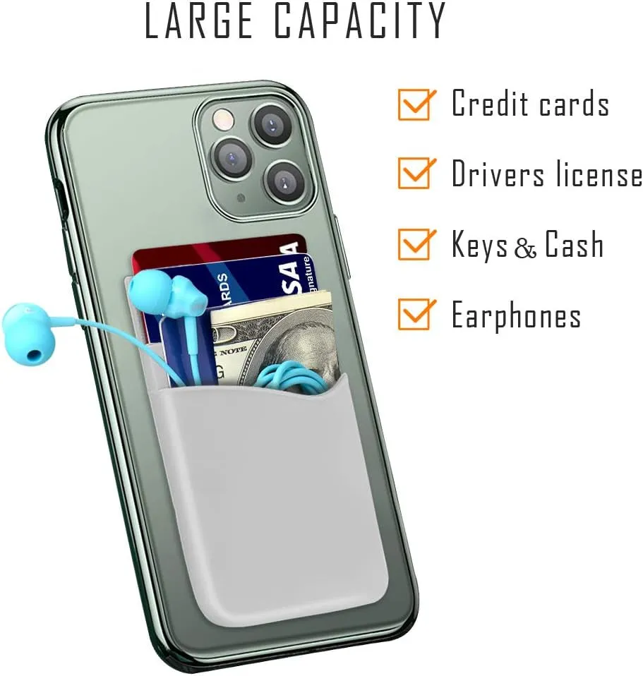 Phone Card Holder Silicone Stick-On Wallet