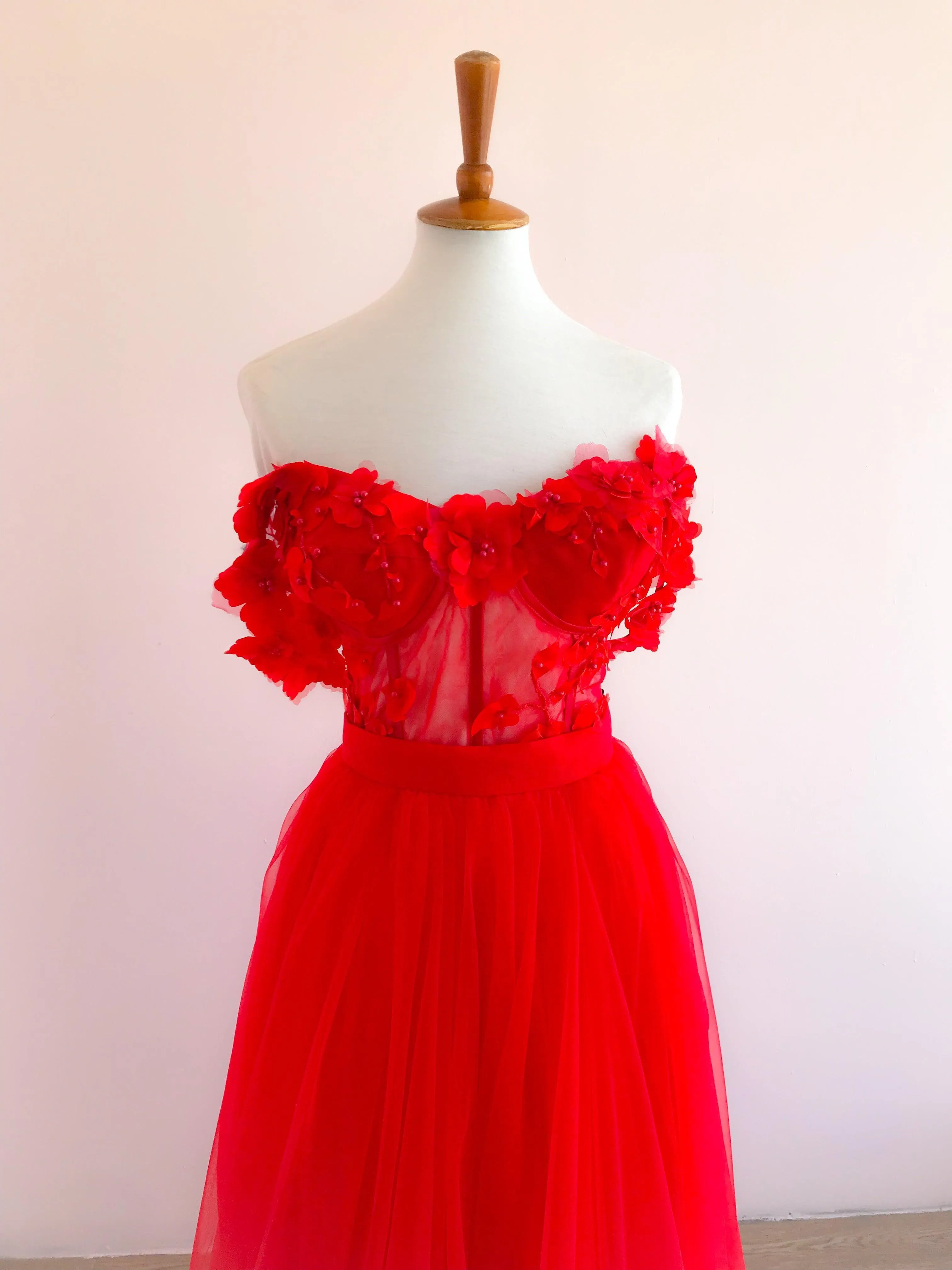 Pink Bustier and Tulle Skirt Set