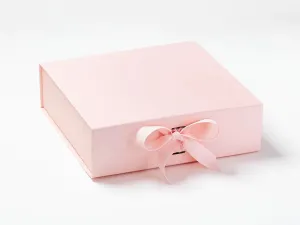 Pink Large Gift Box With Ribbon Magnetic Closure