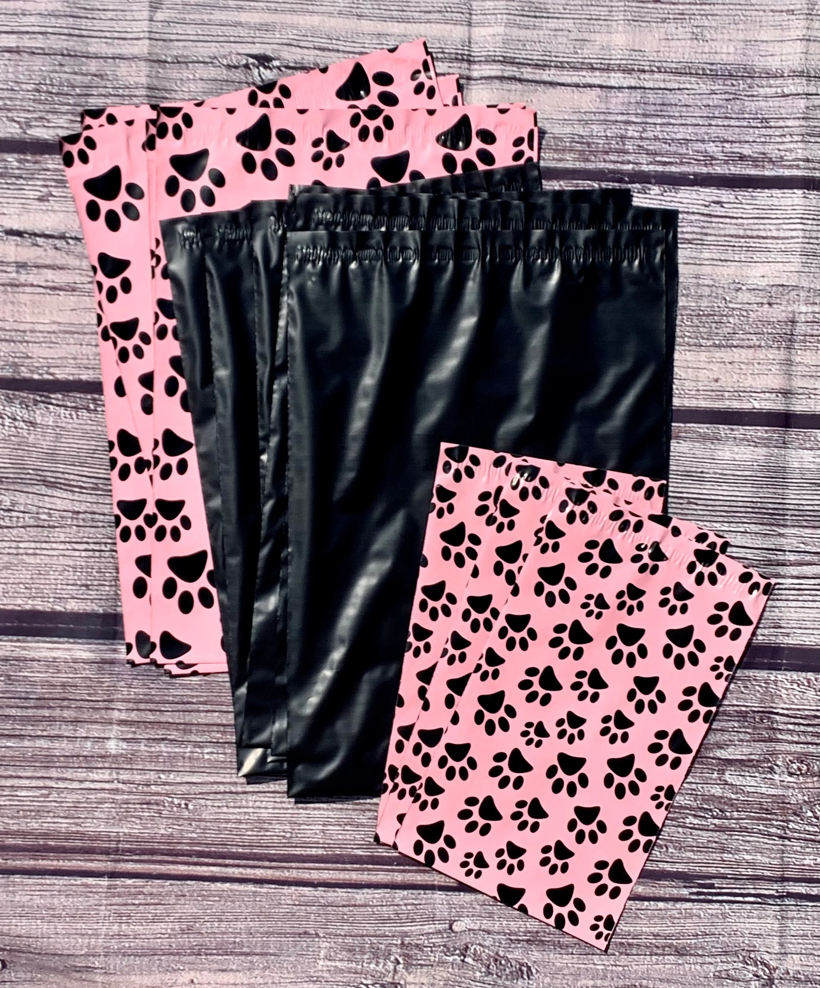 Pink paws 10x13 premium poly mailer - set of 10