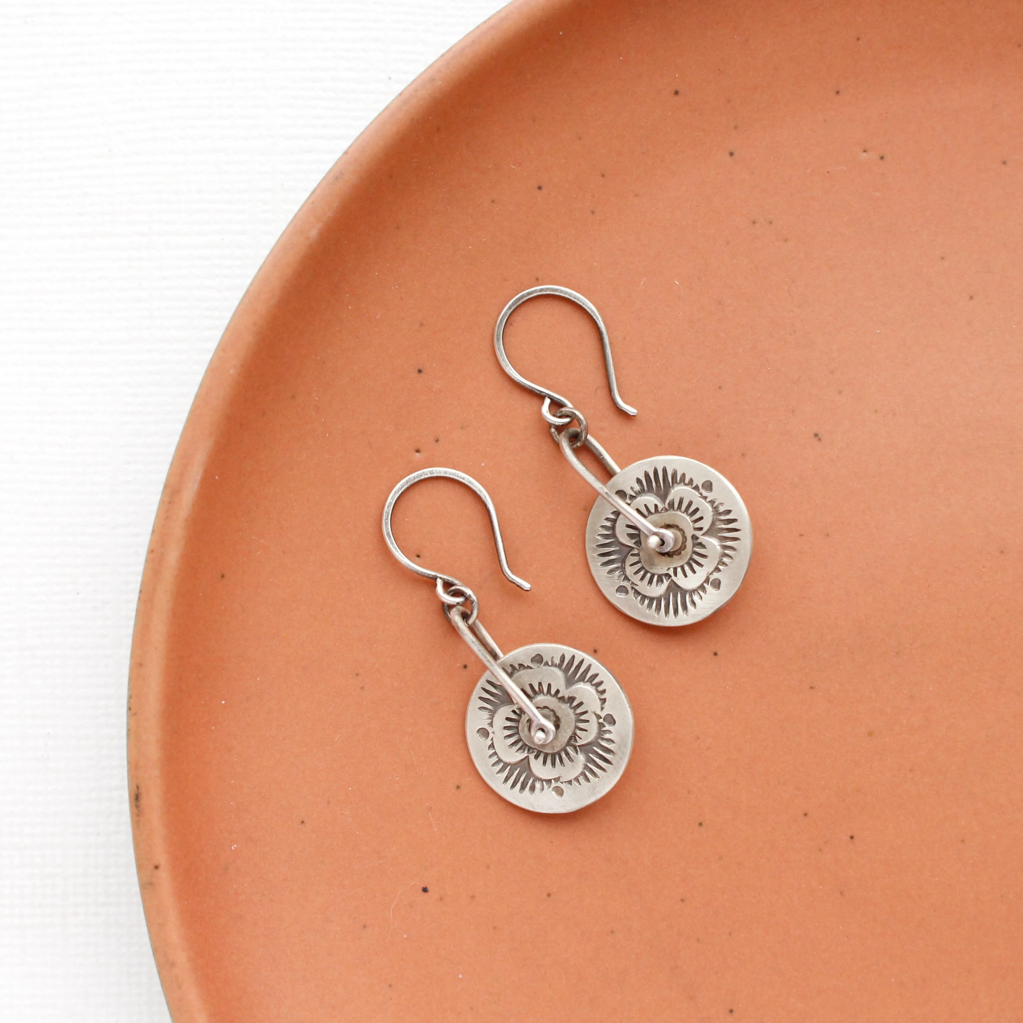 Pinned Columbine Disc Earrings