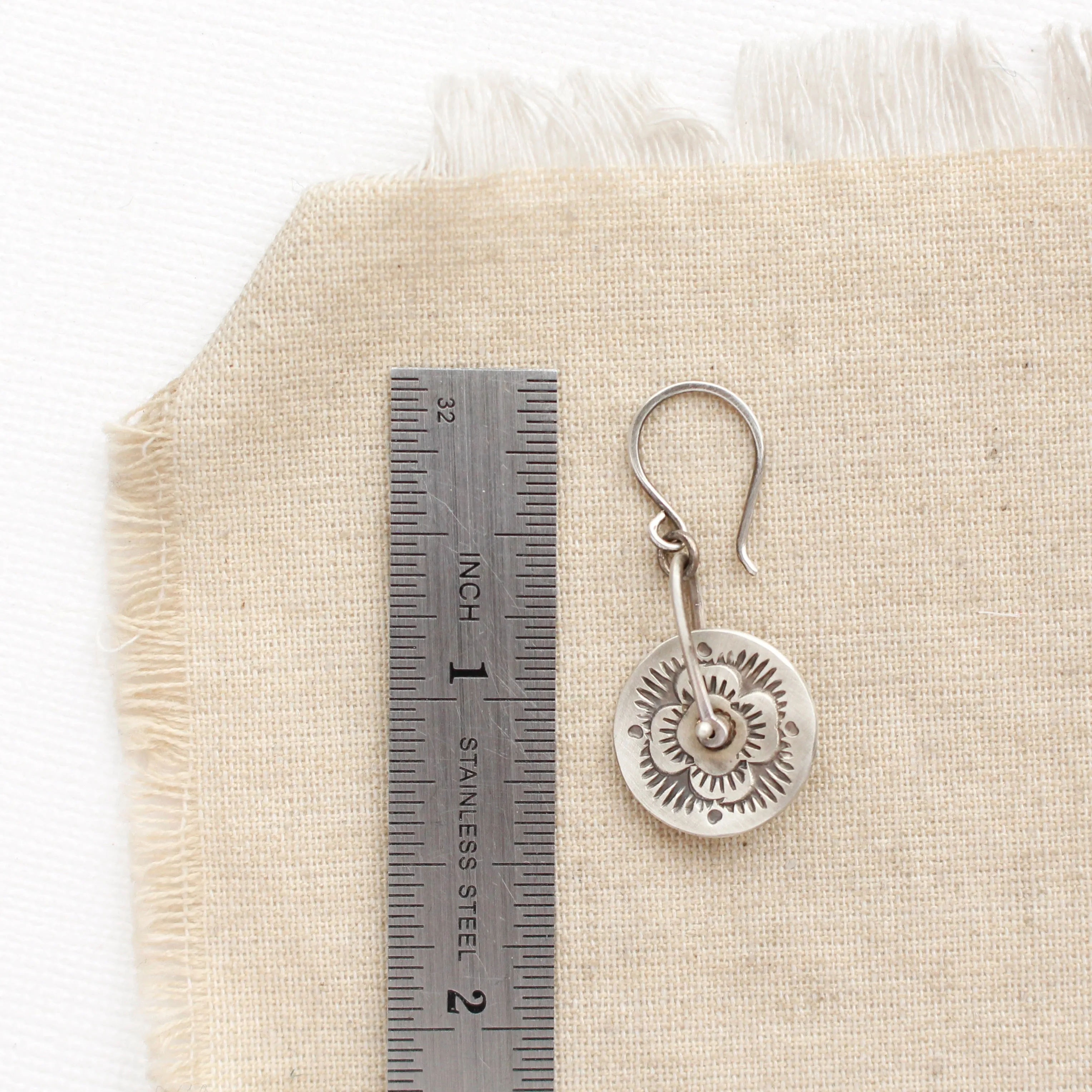 Pinned Columbine Disc Earrings