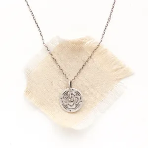 Pinned Columbine Disc Necklace