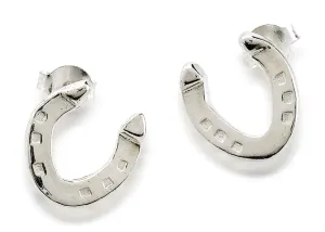 Plain Stamped Roadster Earrings, Sterling Silver