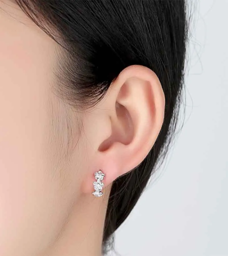 Platinum Plated Austrian Crystal Clip-On Earrings