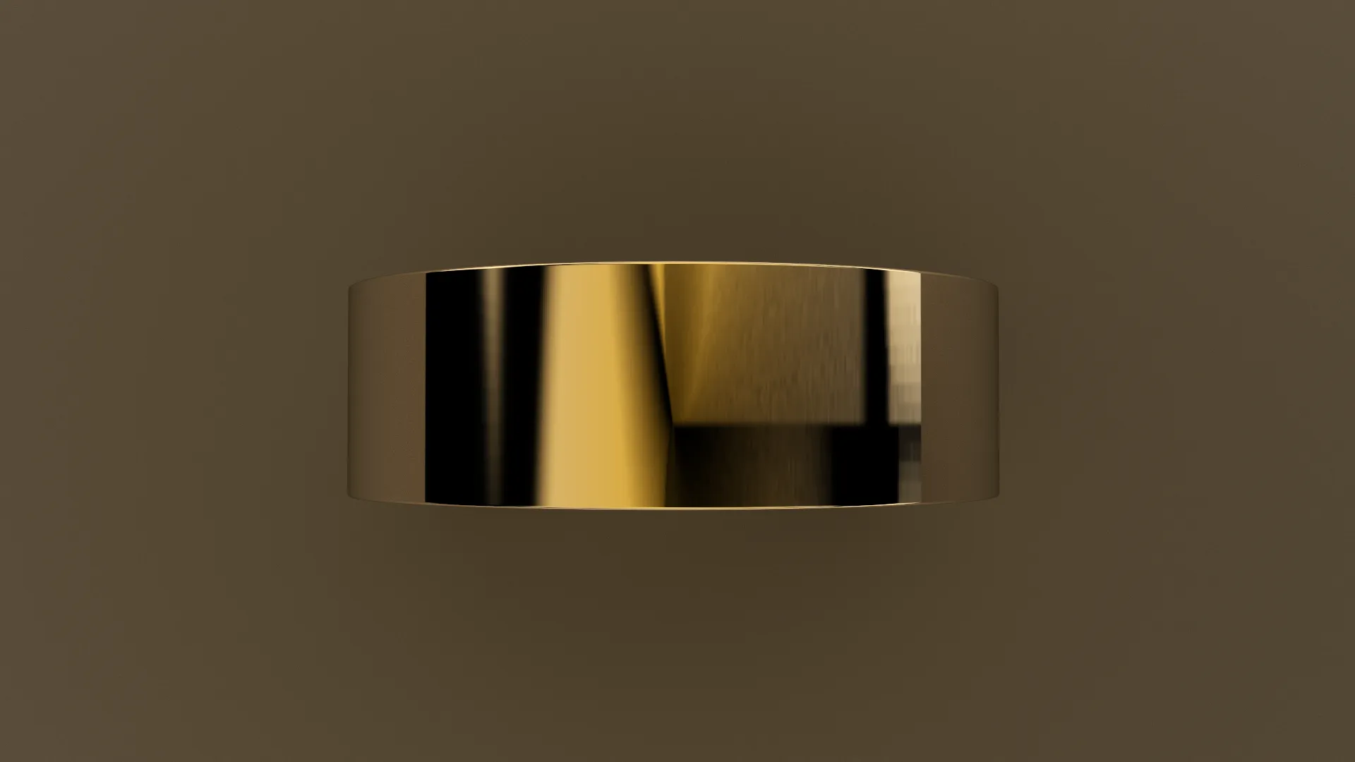 Polished Yellow Gold 7mm Flat Wedding Band