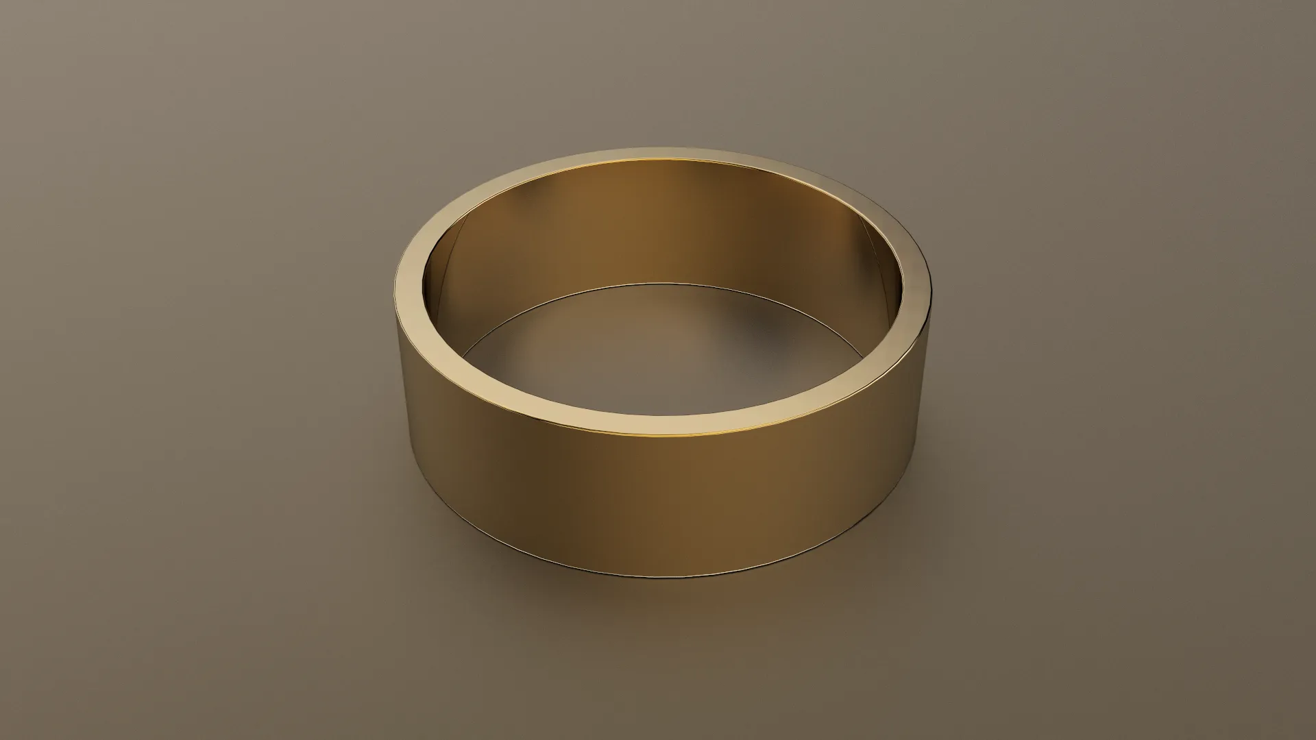 Polished Yellow Gold 7mm Flat Wedding Band