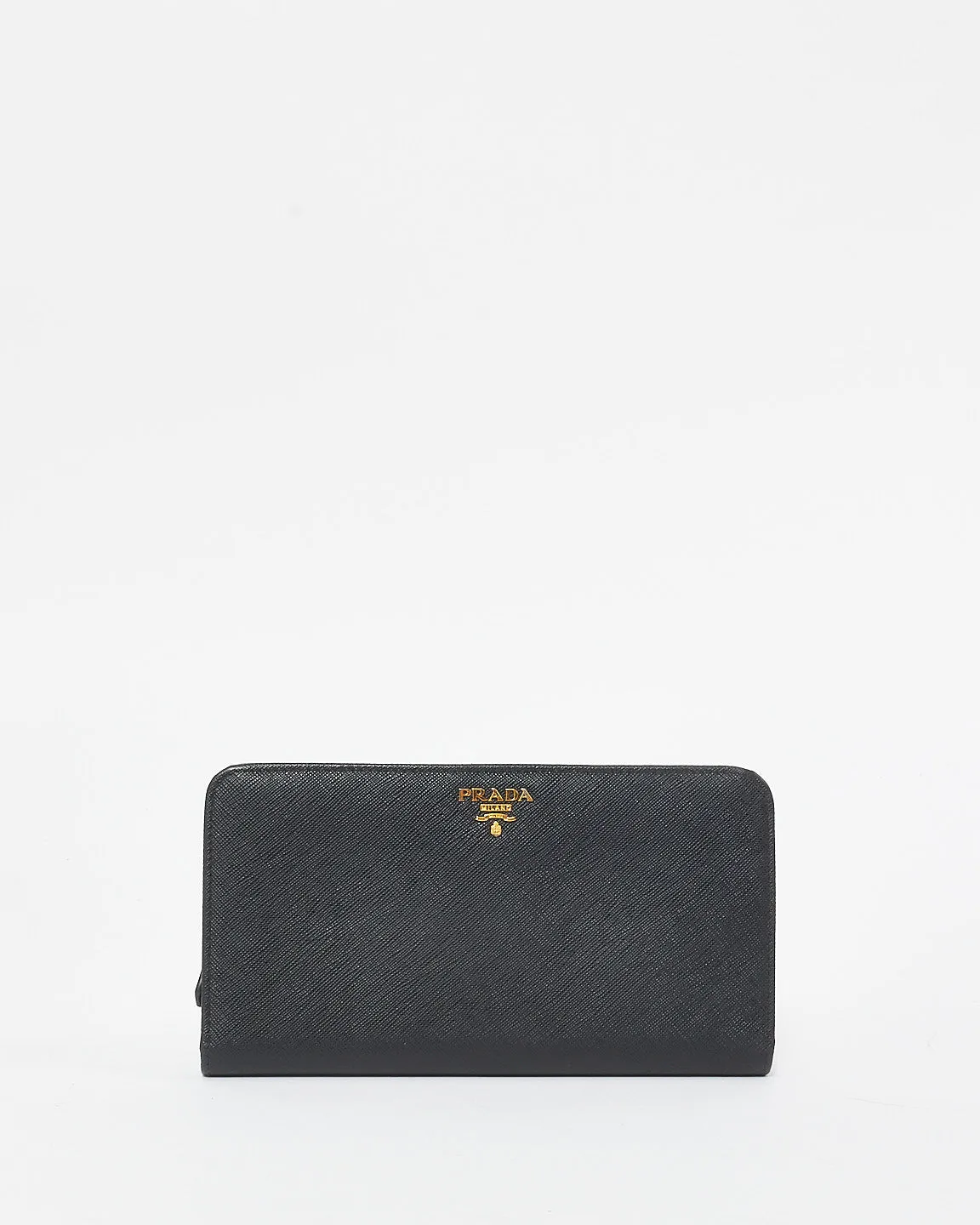 Prada Black Saffiano Leather Long Bi Fold Wallet