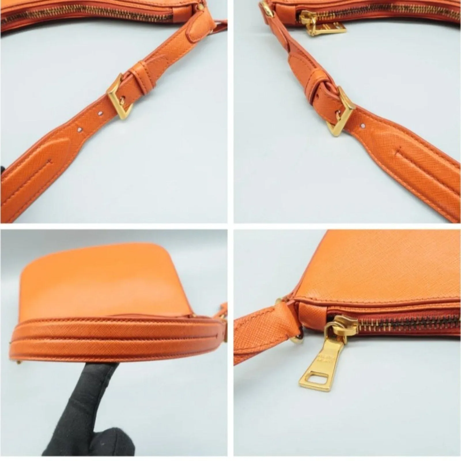Prada Orange leather Shoulder Bag
