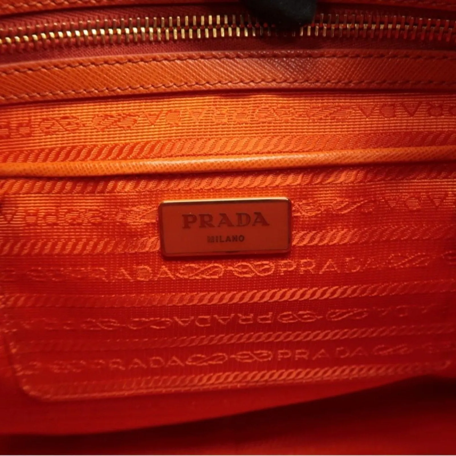 Prada Orange leather Shoulder Bag