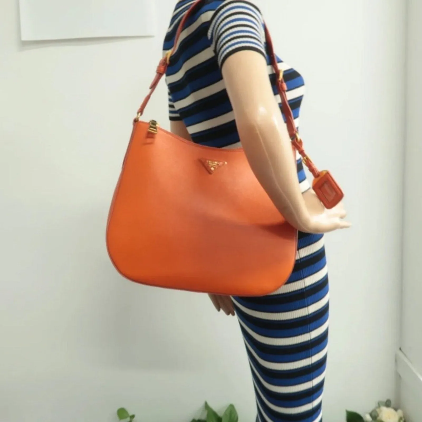 Prada Orange leather Shoulder Bag