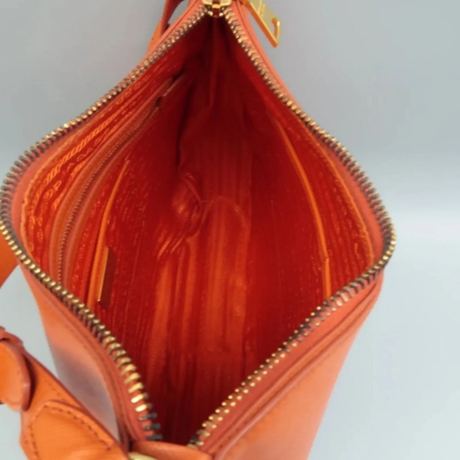 Prada Orange leather Shoulder Bag