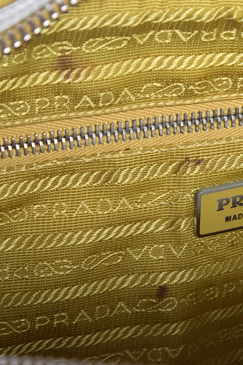 Prada Yellow Canvas Shoulder Bag