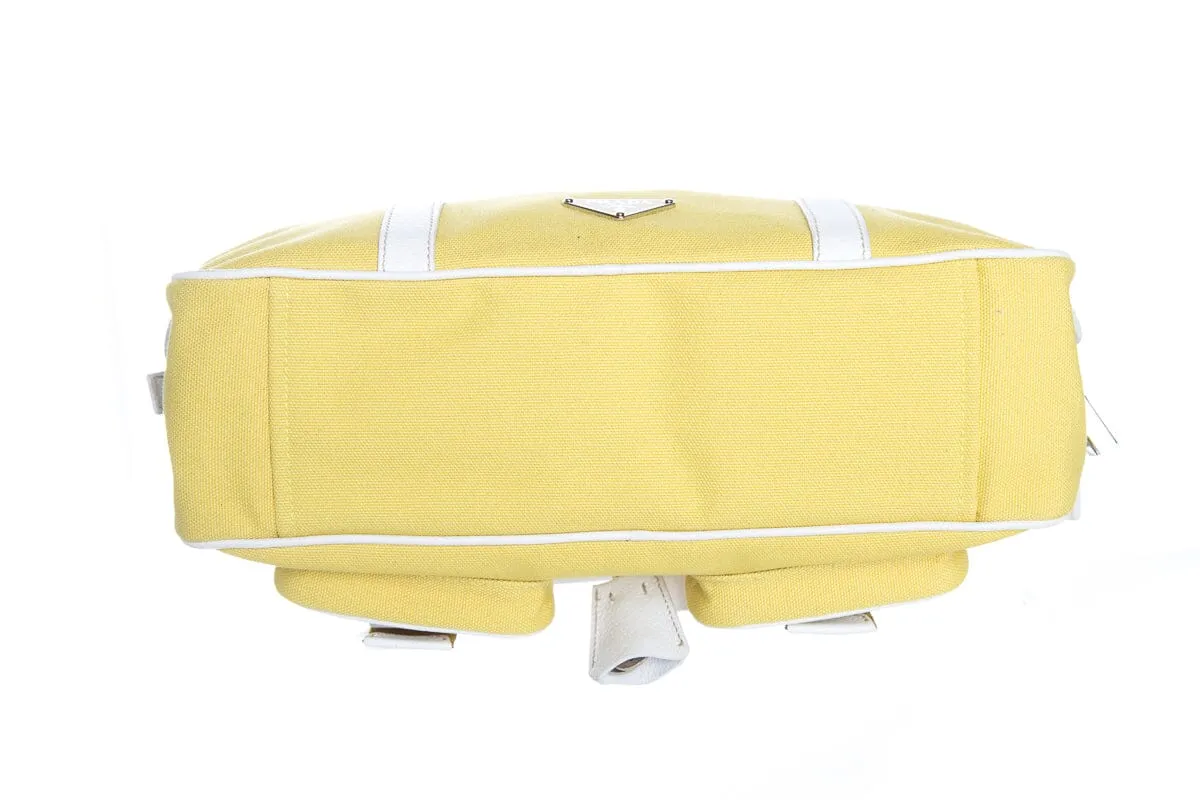 Prada Yellow Canvas Shoulder Bag