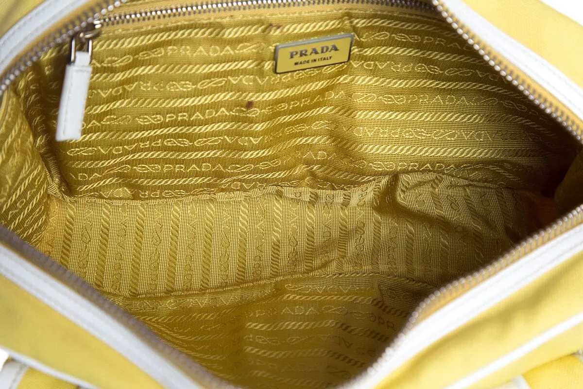Prada Yellow Canvas Shoulder Bag