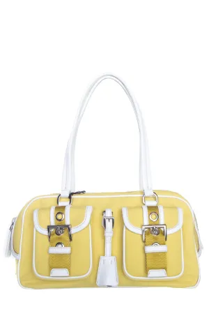 Prada Yellow Canvas Shoulder Bag