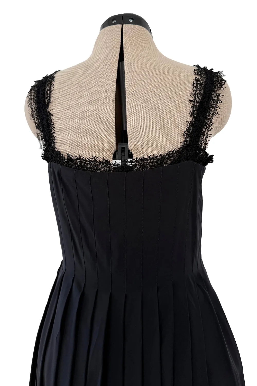 Pre-Fall 2013 Chanel by Karl Lagerfeld Runway Look 65 Black Silk Pleated Dress