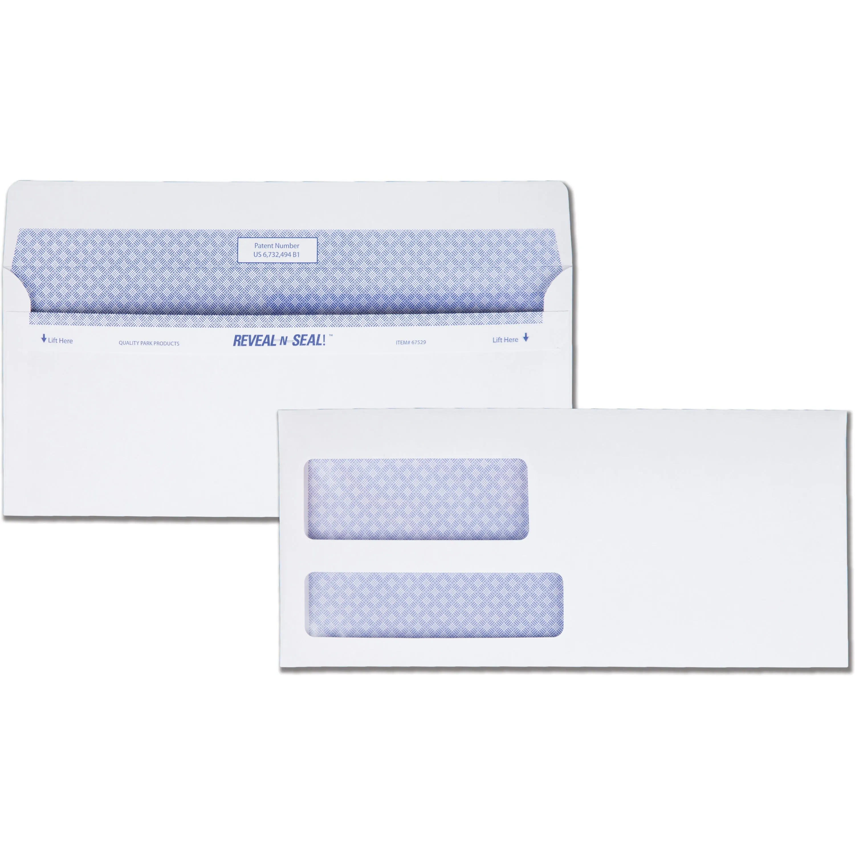 Quality Park Reveal-n-Seal Double Window Envelopes