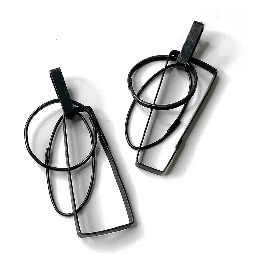 "Oxidized Silver Clip-On"