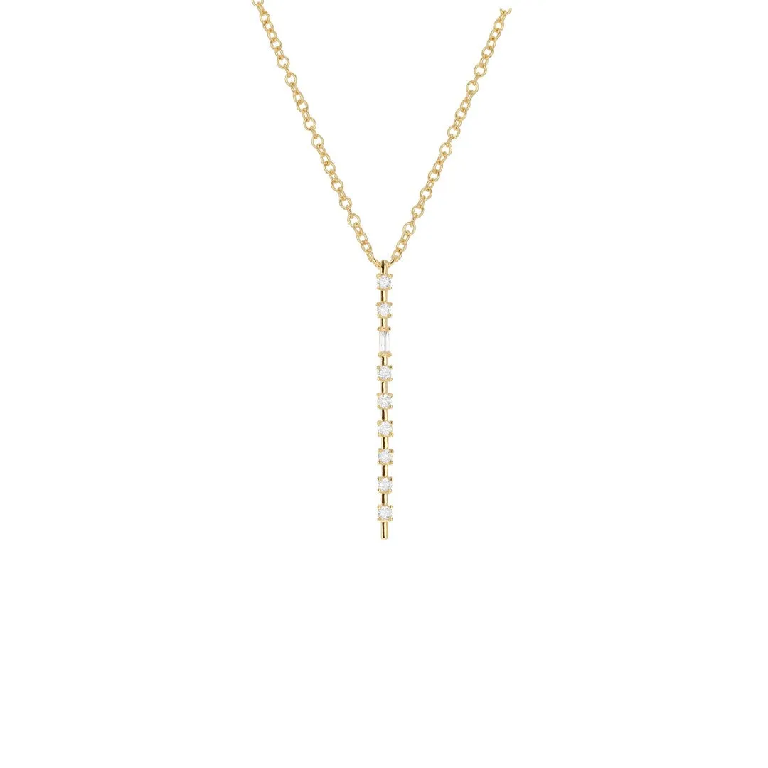 Rachel Reid Diamond Stick Drop Necklace