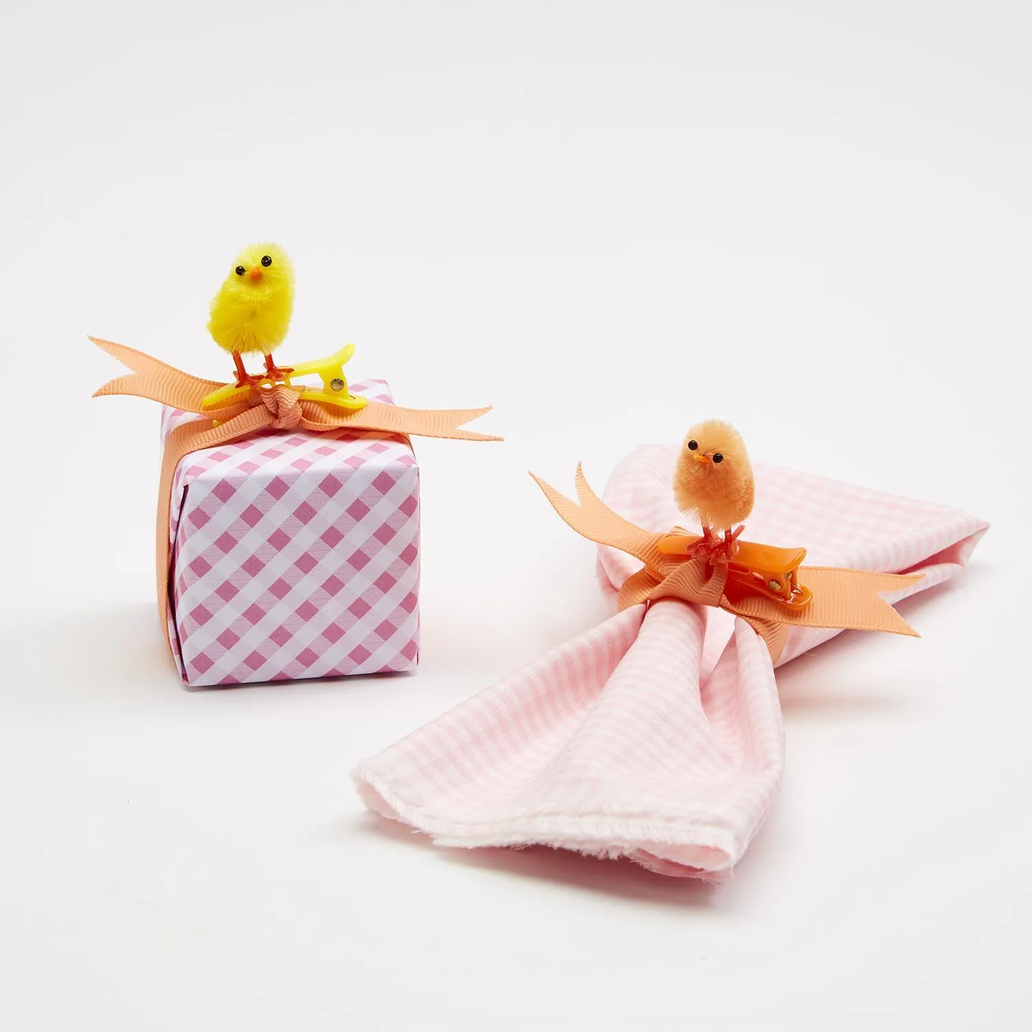 Rainbow Easter Chicks & Pom Pom Bunnies Clip-ons