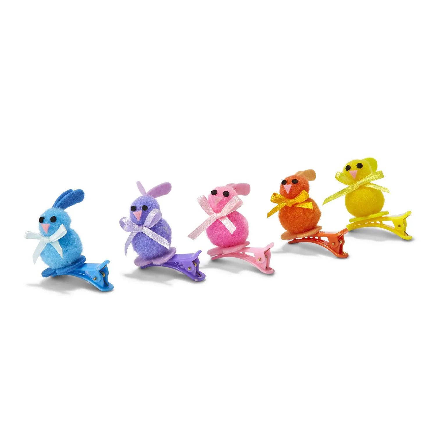 Rainbow Easter Chicks & Pom Pom Bunnies Clip-ons