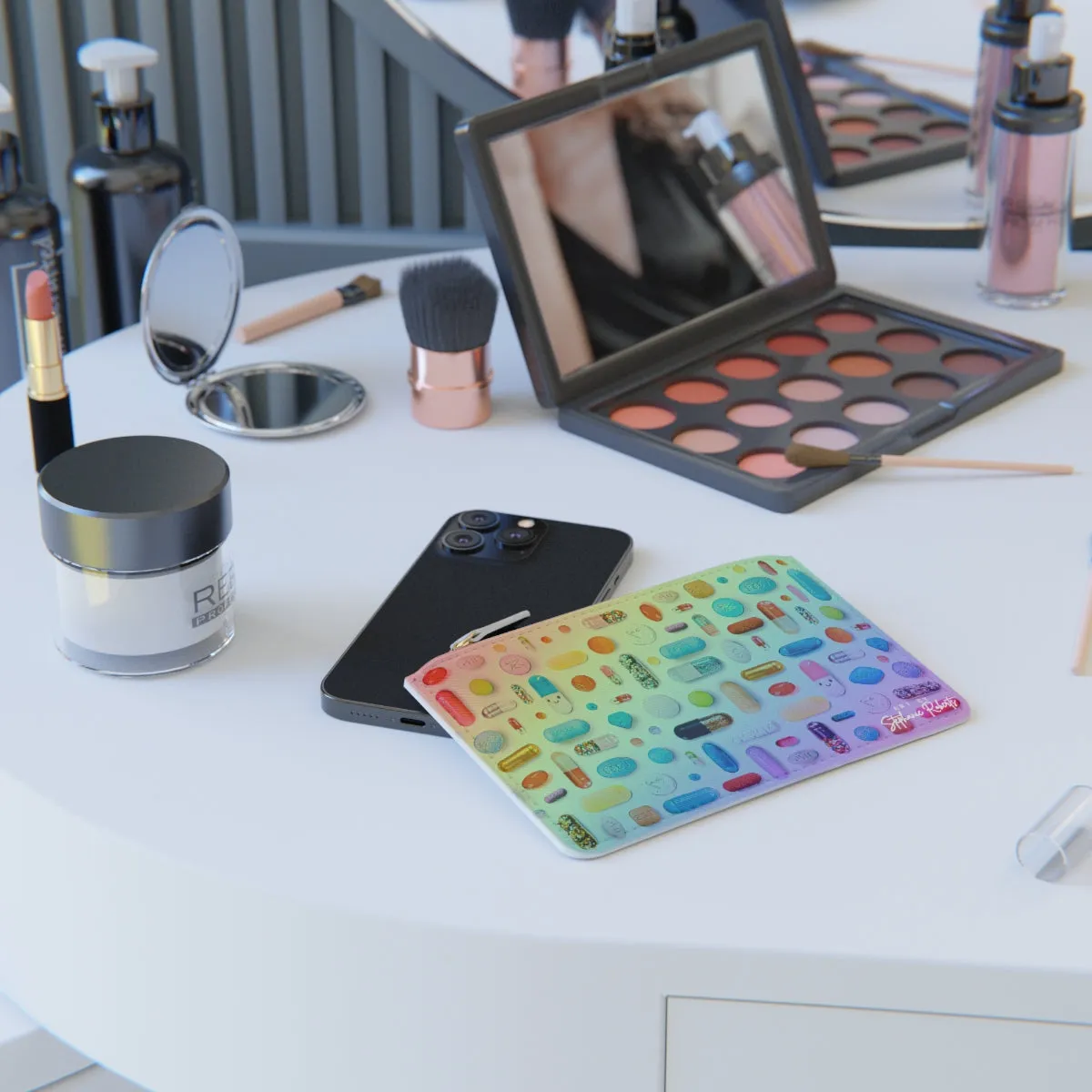 Rainbow Pill Grid - Mini Clutch Bag