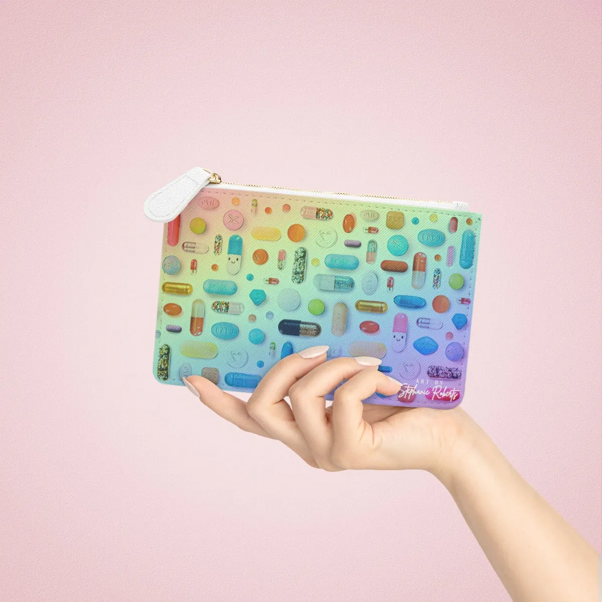 Rainbow Pill Grid - Mini Clutch Bag