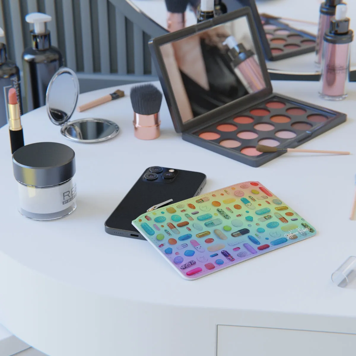 Rainbow Pill Grid - Mini Clutch Bag