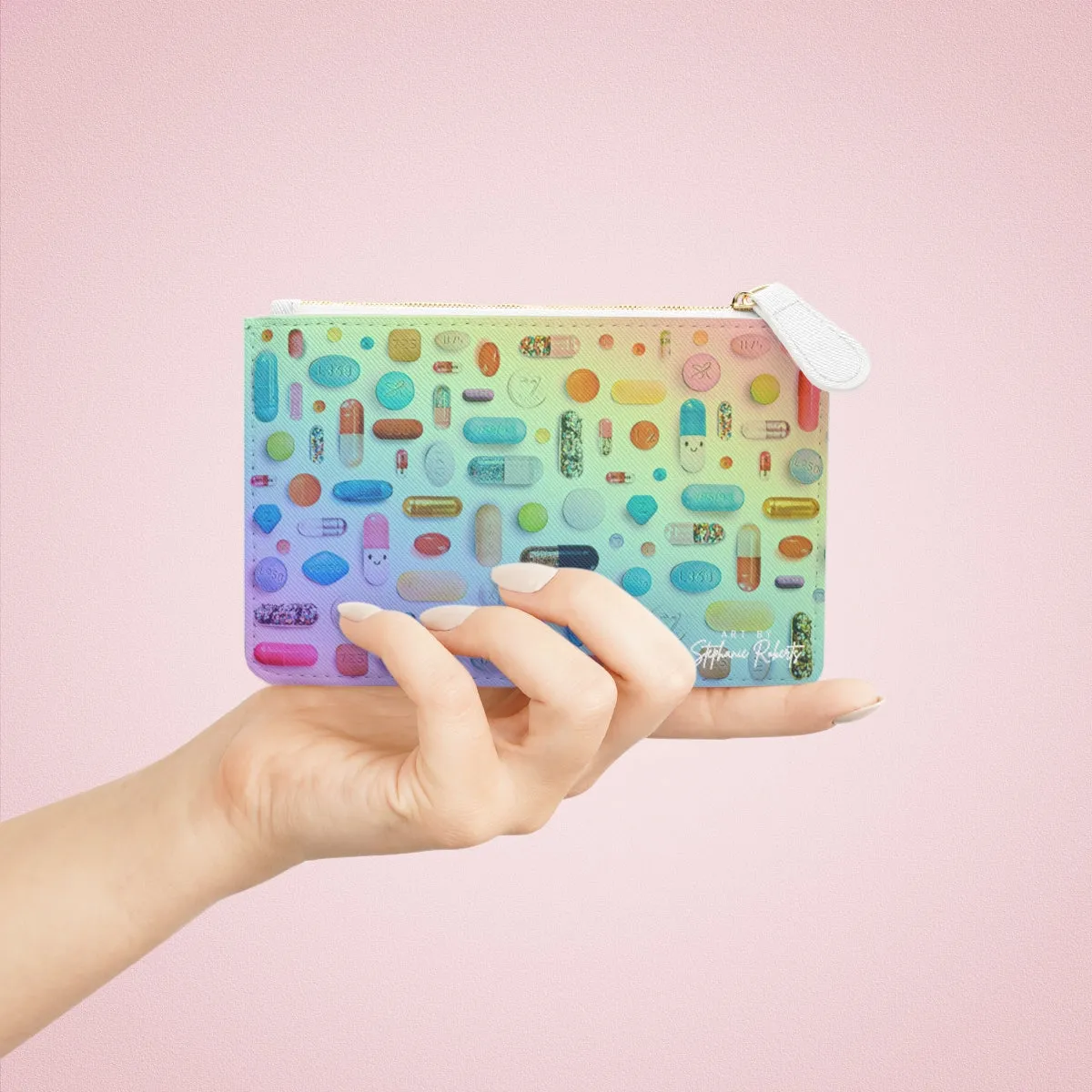 Rainbow Pill Grid - Mini Clutch Bag