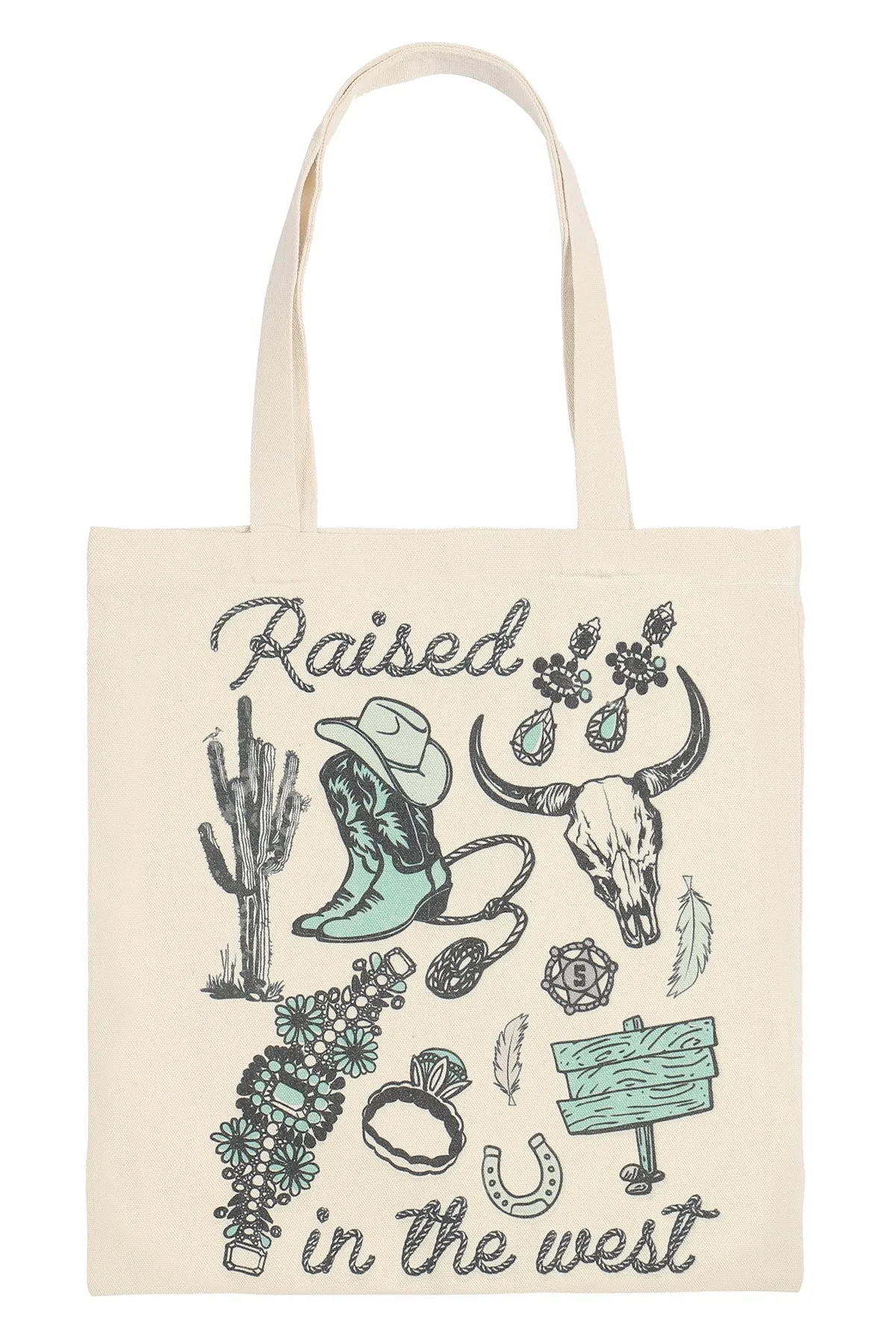 RAISED IN THE WEST MINIMALIST PRINT TOTE BAG