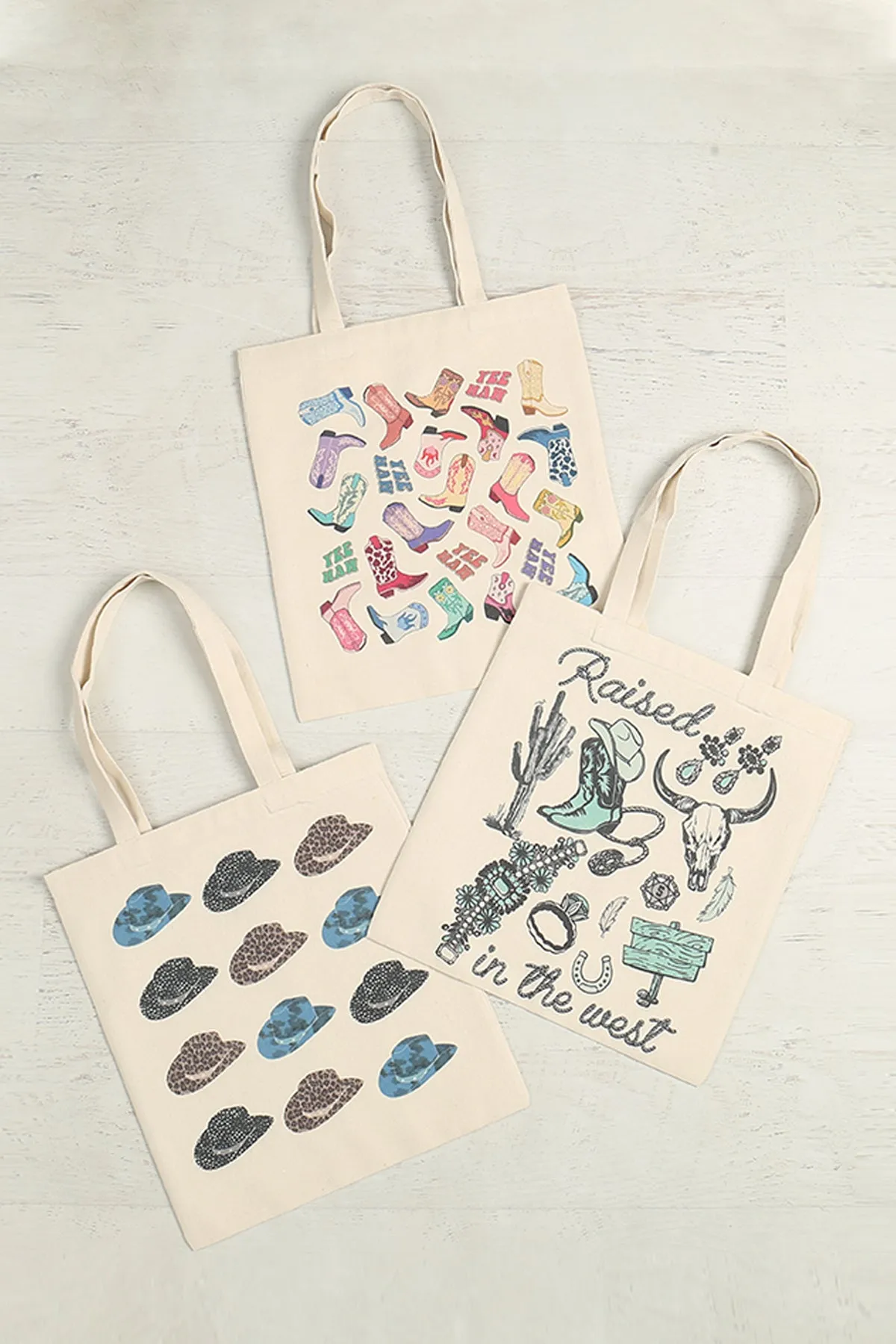 RAISED IN THE WEST MINIMALIST PRINT TOTE BAG