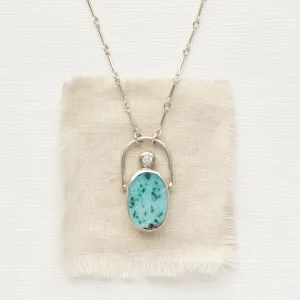 Rare Gem Silica Druzy & CZ Necklace