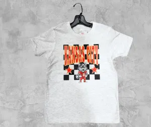 READY TO SHIP - Checkered Kansas City Wolf Football Player Ash Tee (FINAL SALE)