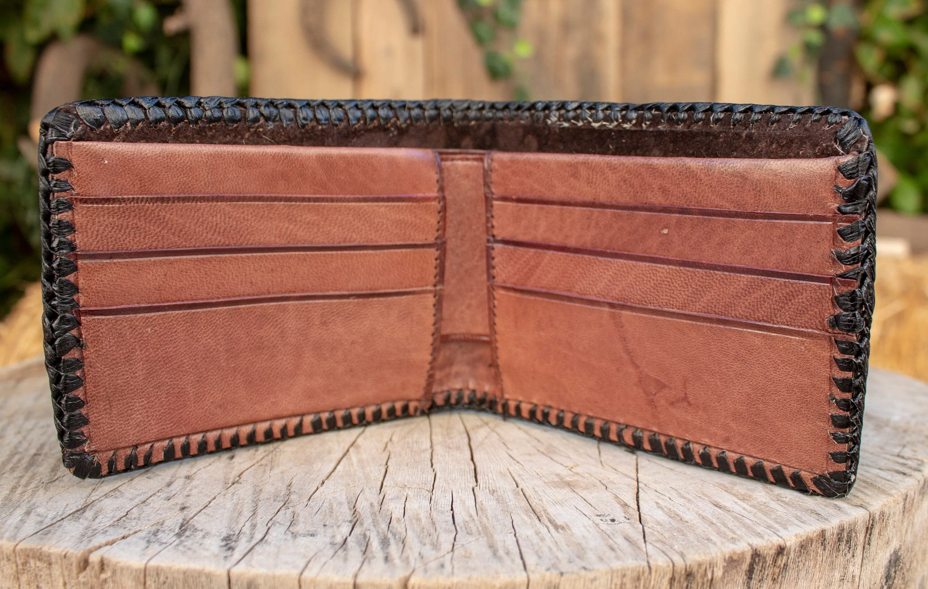 Real COWHIDE NATURAL HAIR cowboy leather western wallet cartera