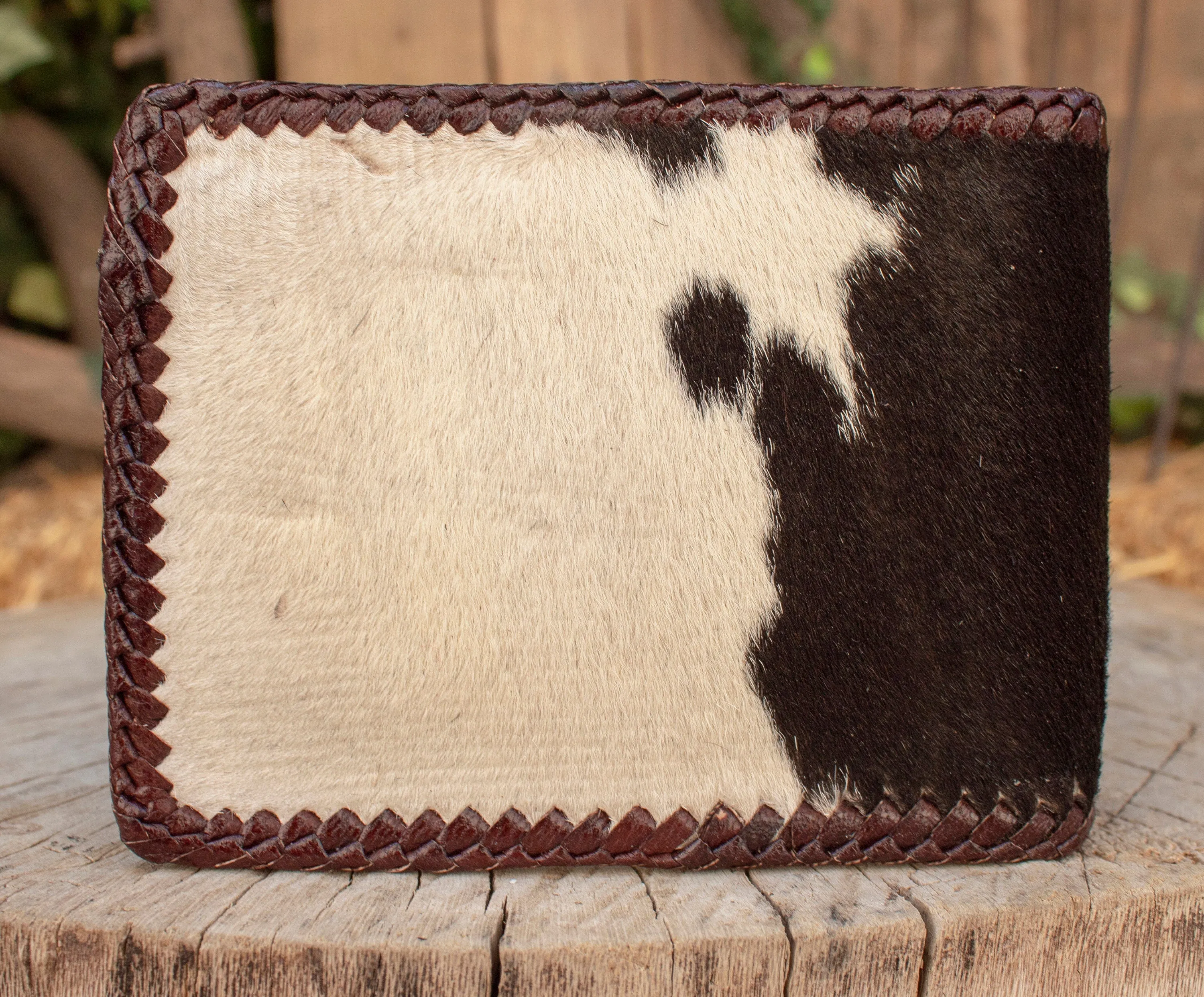 Real COWHIDE NATURAL HAIR cowboy leather western wallet cartera