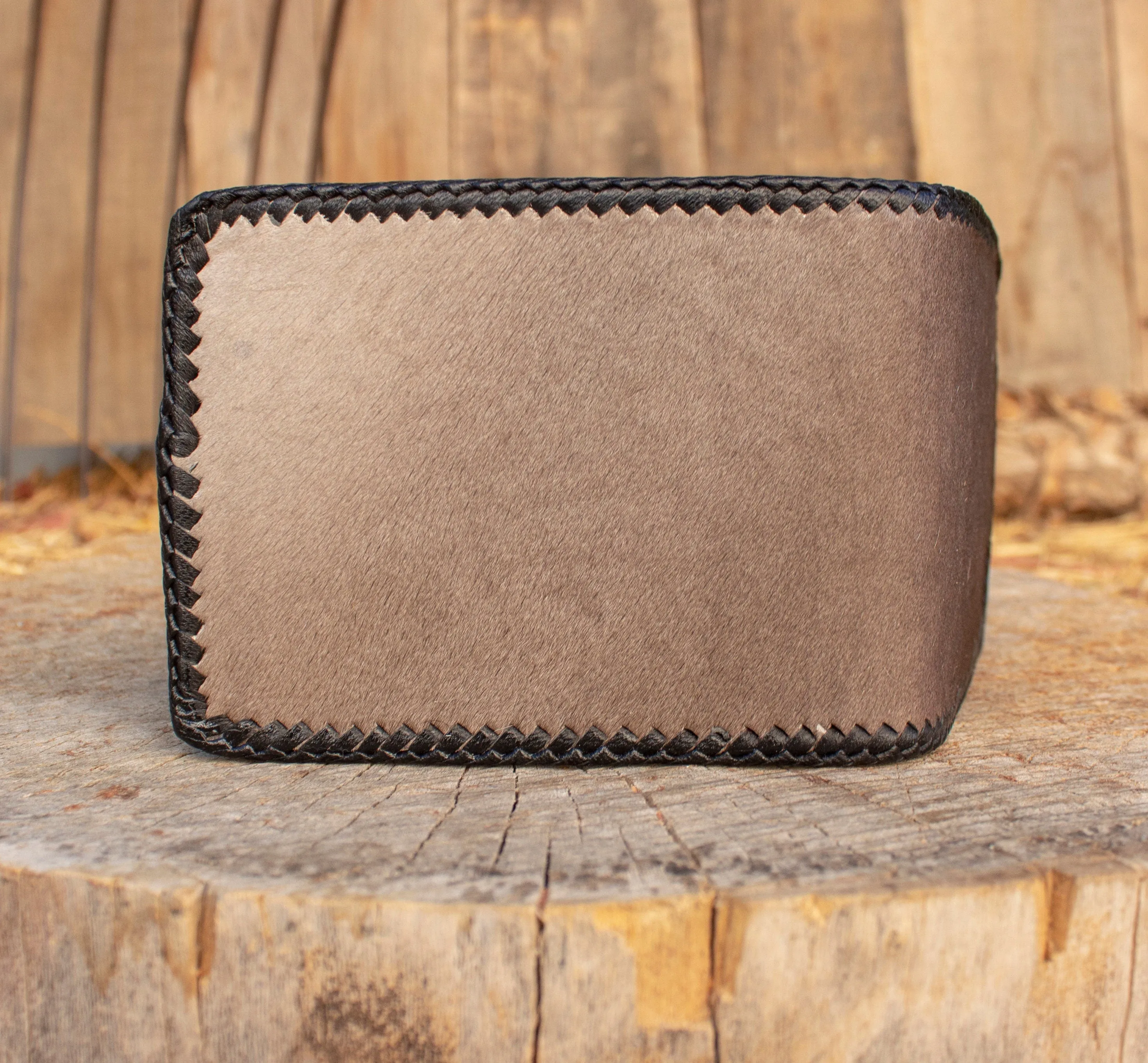Real COWHIDE NATURAL HAIR cowboy leather western wallet