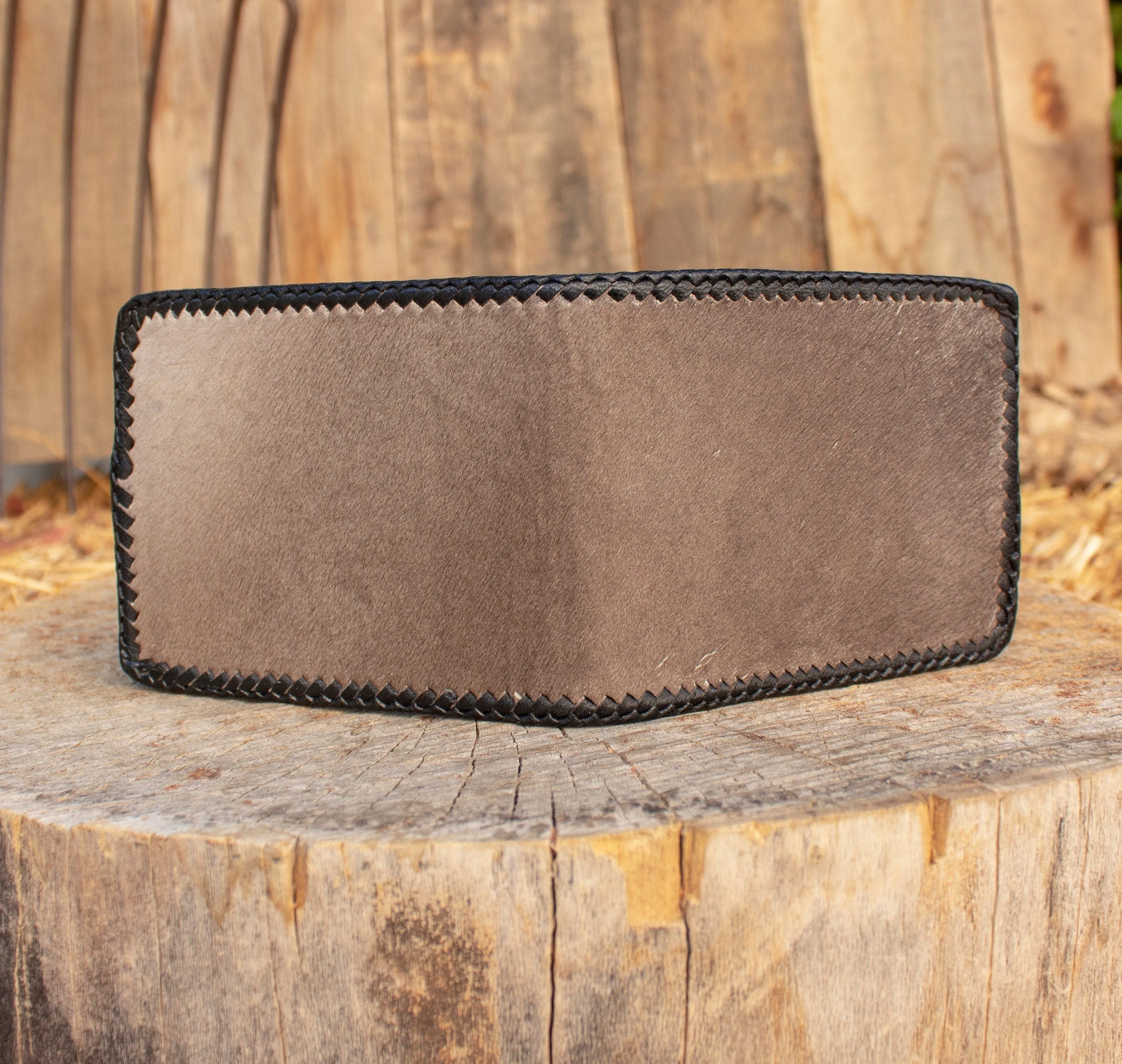 Real COWHIDE NATURAL HAIR cowboy leather western wallet