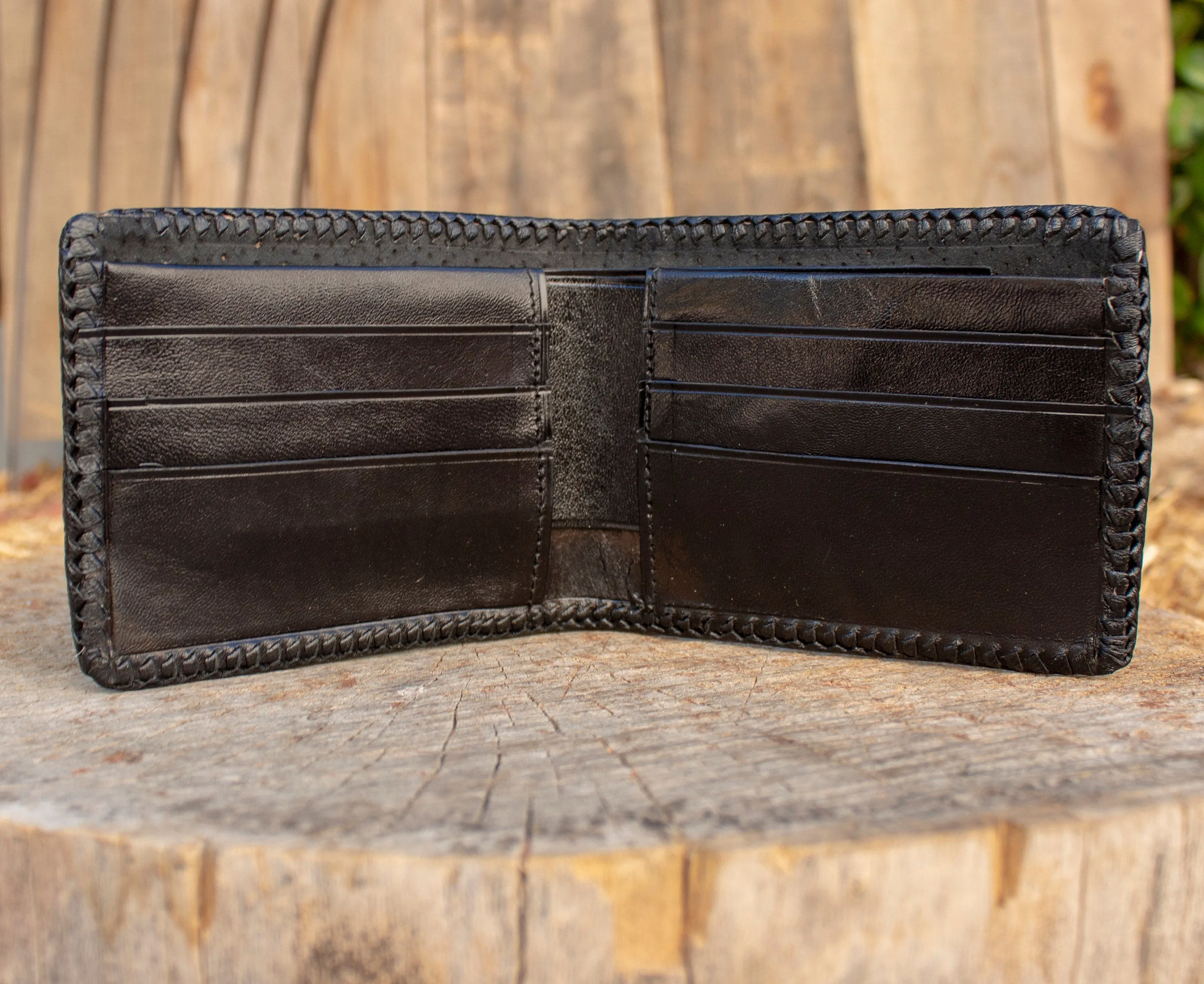 Real COWHIDE NATURAL HAIR cowboy leather western wallet